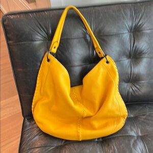 Bottega Veneta Yellow Hobo Bag with Curved Handles